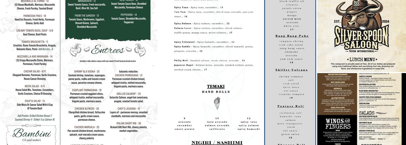 Campagna Italian Cuisine Menu
