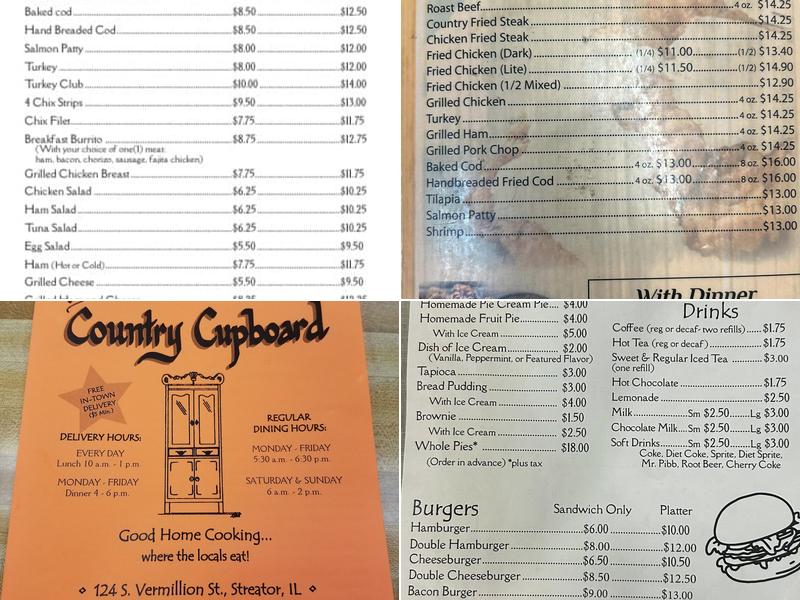Country Cupboard Menu