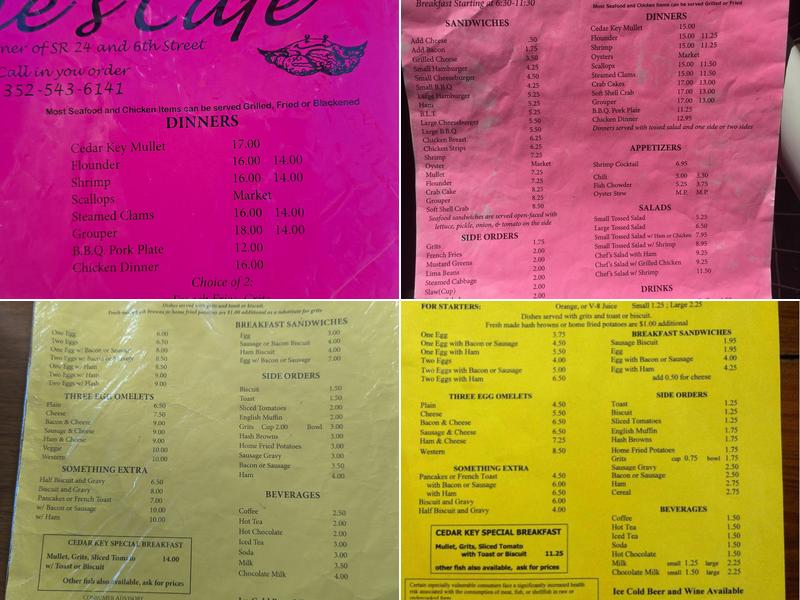 Annie's Cafe Menu