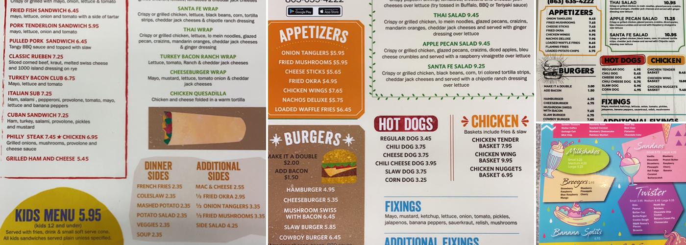 Frostbite Ice Cream & More Menu