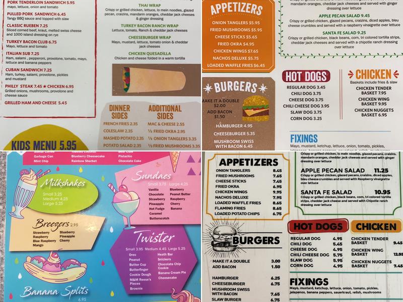 Frostbite Ice Cream & More Menu