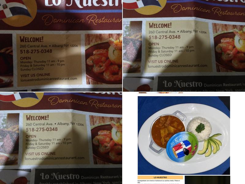 Lo Nuestro Dominican Restaurant Menu