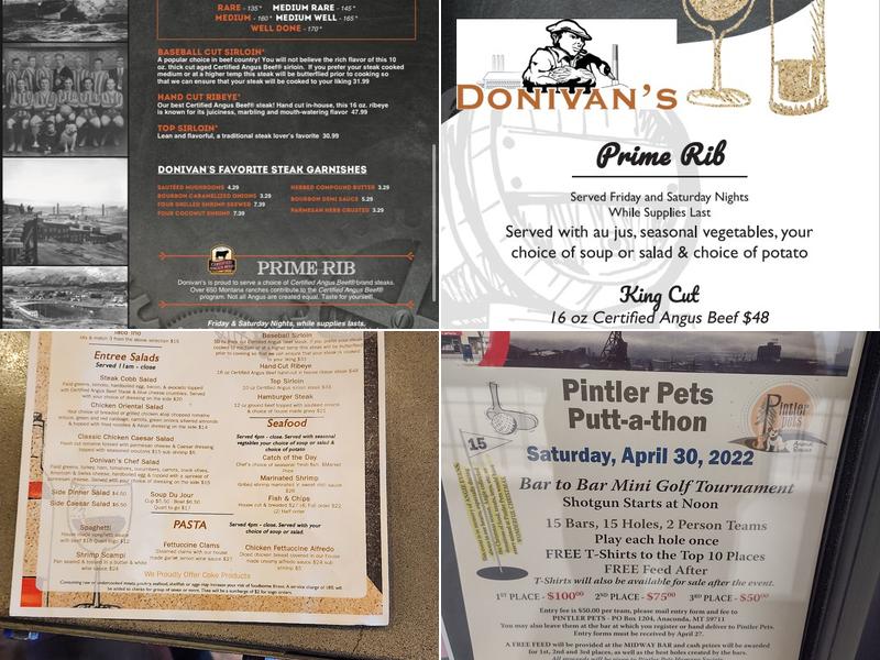 Donivan's Menu