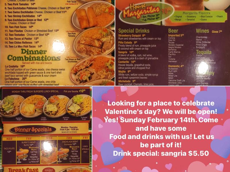 La Mex Fine Mexican Cuisine Menu