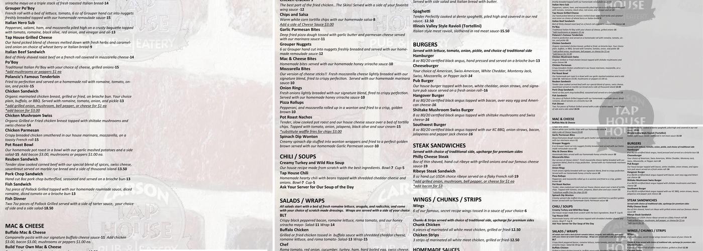 Carson Tap House Menu