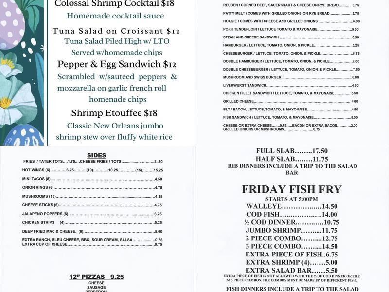 Bum's Bar & Grill Menu