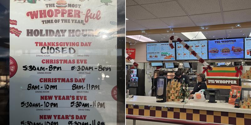 Burger King Menu