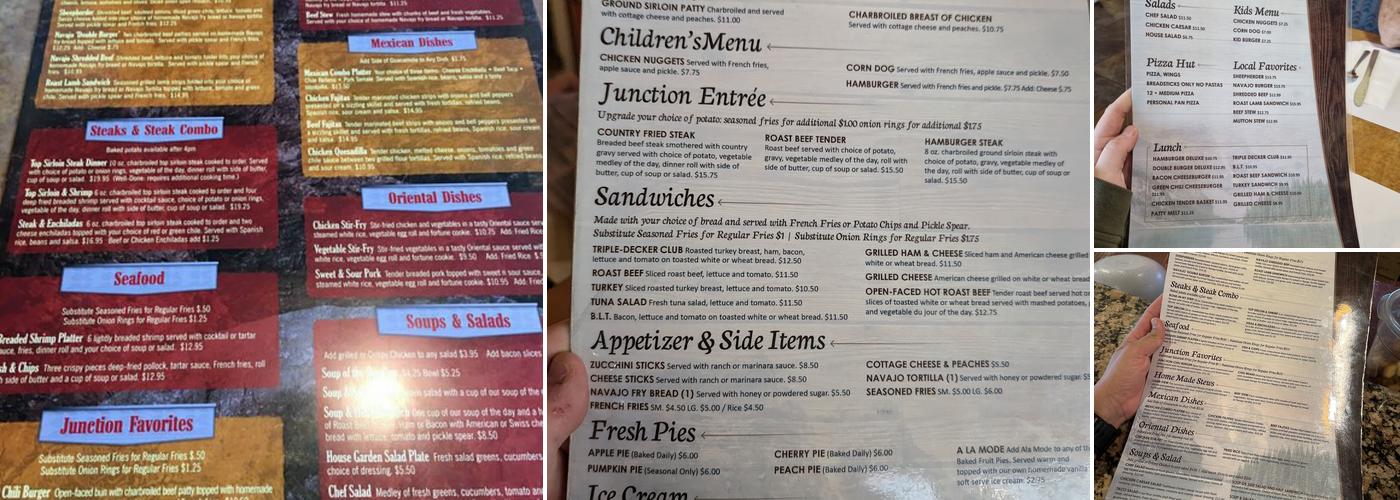 Junction Restaurant Menu