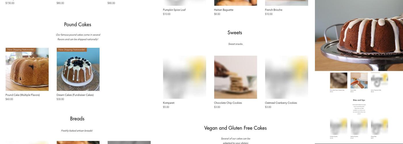 Unforgettable Bakery + Cafe Menu