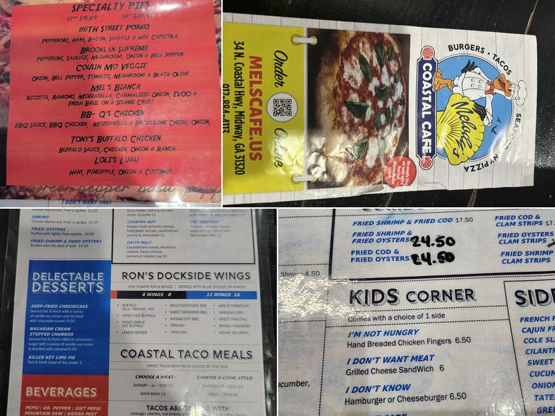 Melody's Coastal Cafe Menu