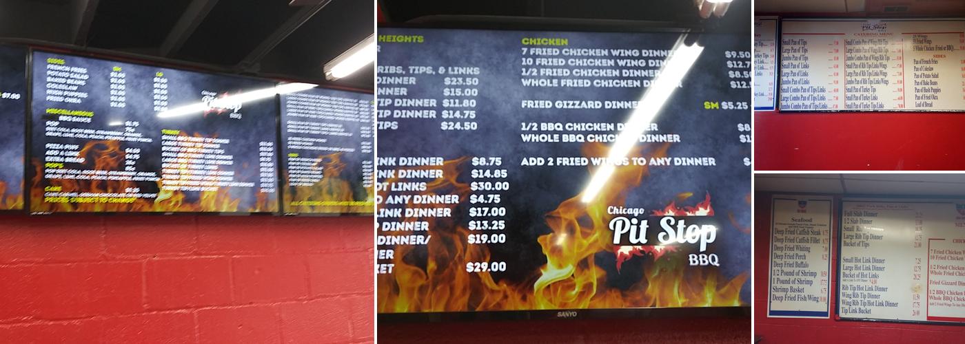 Chicago Pit Stop BBQ Menu