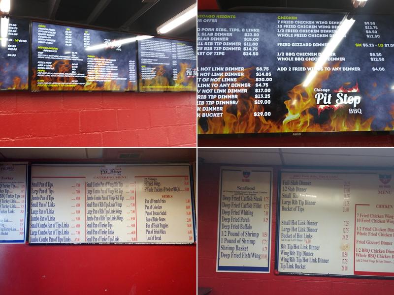 Chicago Pit Stop BBQ Menu