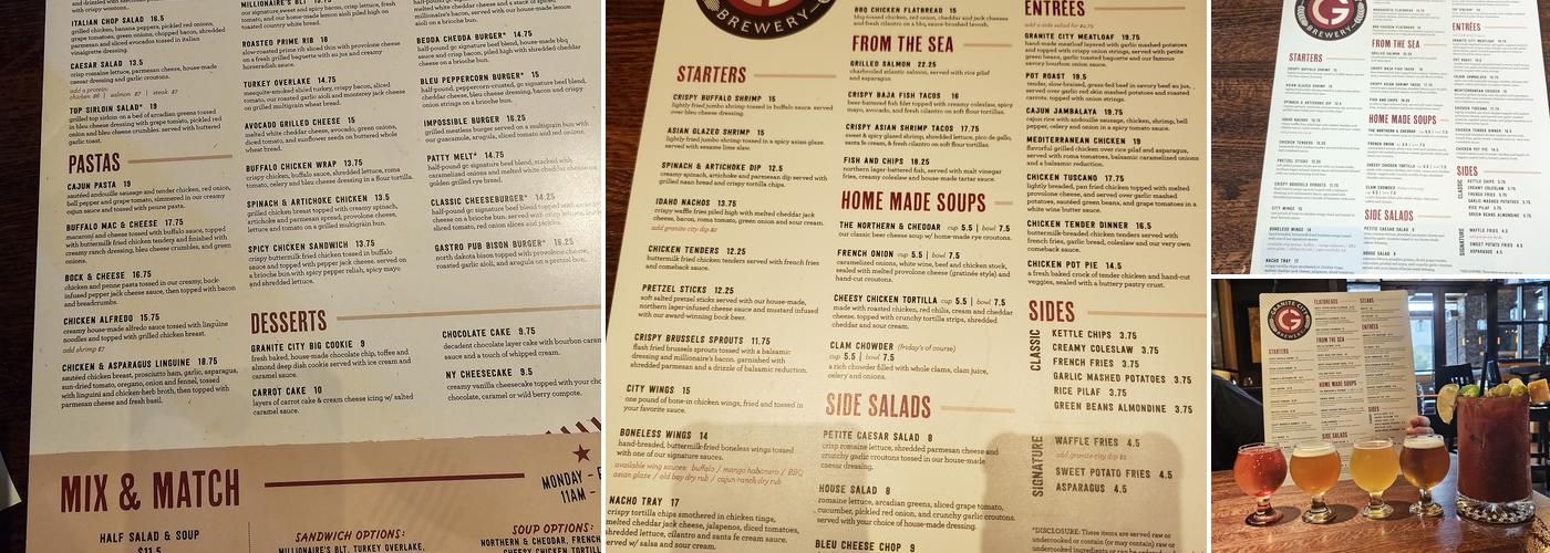Granite City Food & Brewery Menu