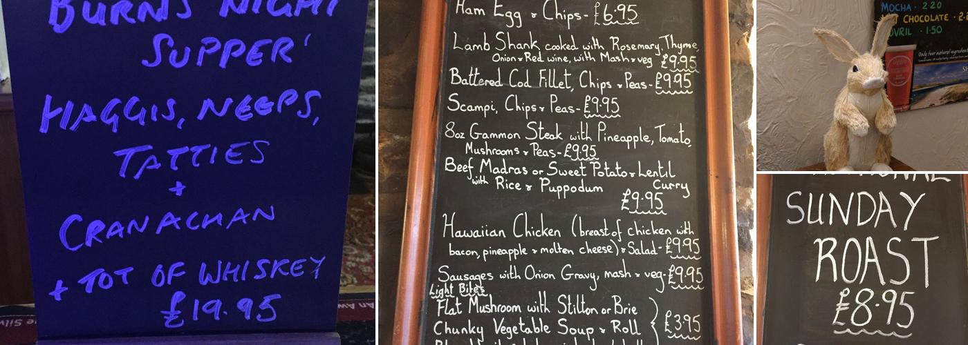 Coach and Horses Menu