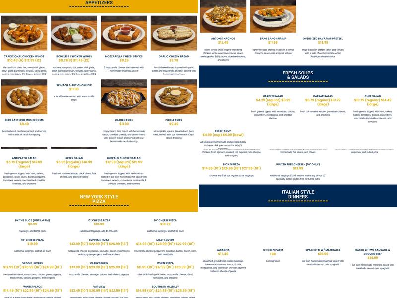 Chris' Pizza & Pub Menu