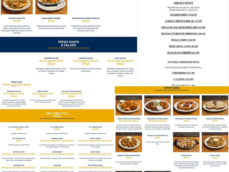 Chris' Pizza & Pub Menu