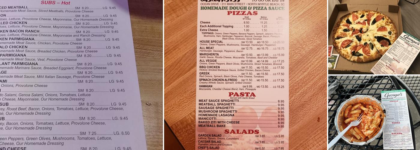 Georgio's Famous Pizza Menu