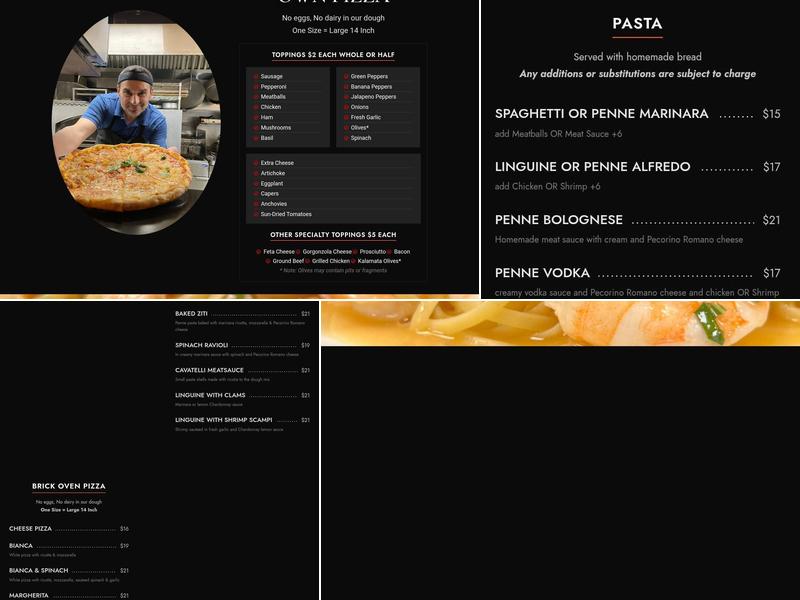 Vicini's Italian Restaurant And Pizzeria Menu