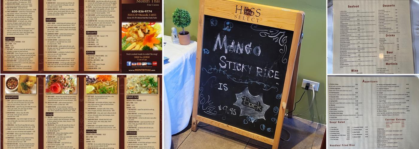 Montri Thai Fine Cuisine Menu