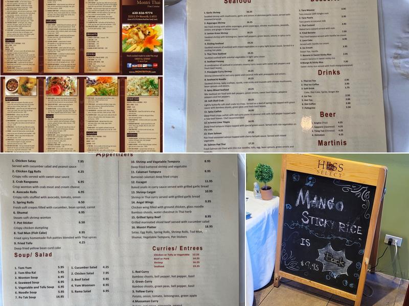 Montri Thai Fine Cuisine Menu