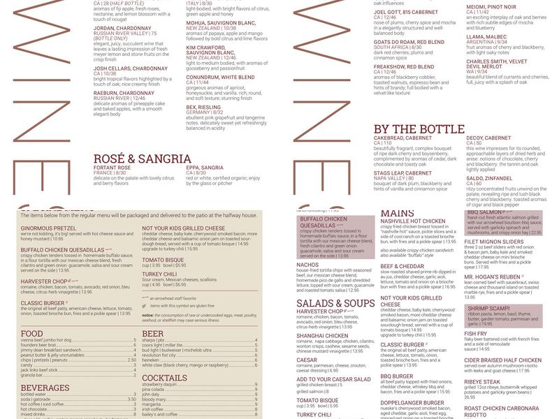 Arrowhead Restaurant & Bar Menu