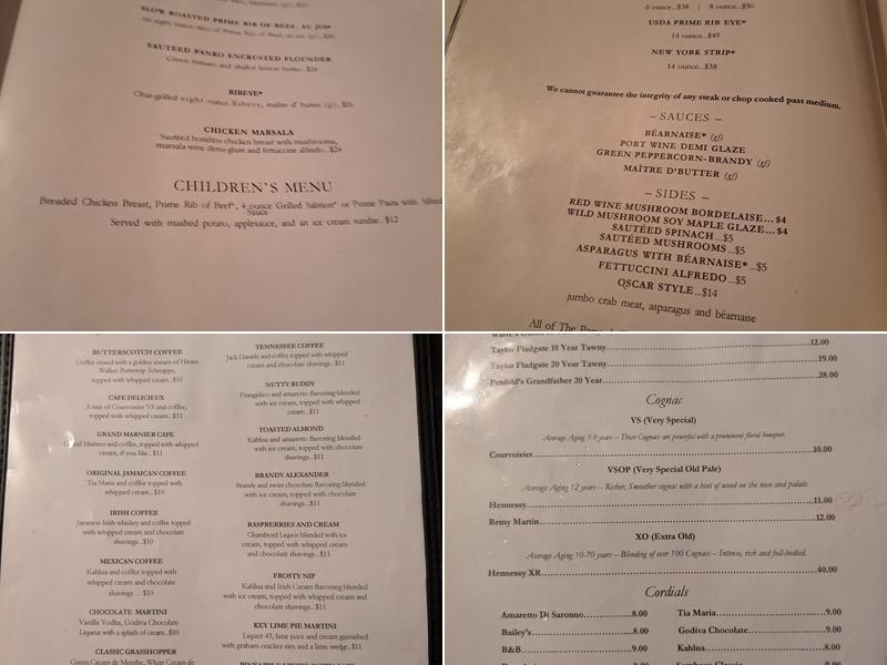The Parson's Table Menu