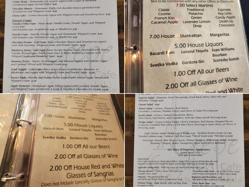 Crepe Creation Cafe Menu