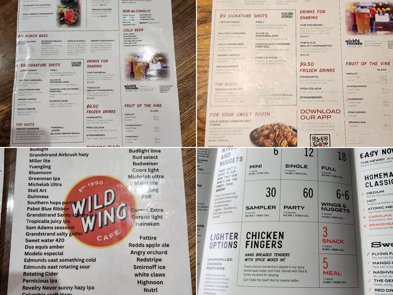 Wild Wing Cafe Menu