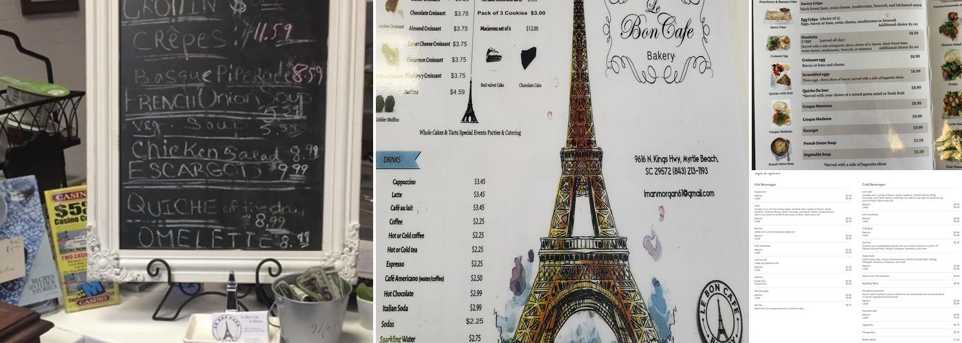 Le Bon Cafe & Bakery (Breakfast & Lunch) Menu