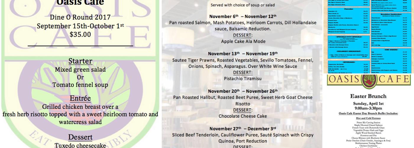 Oasis cafe Menu