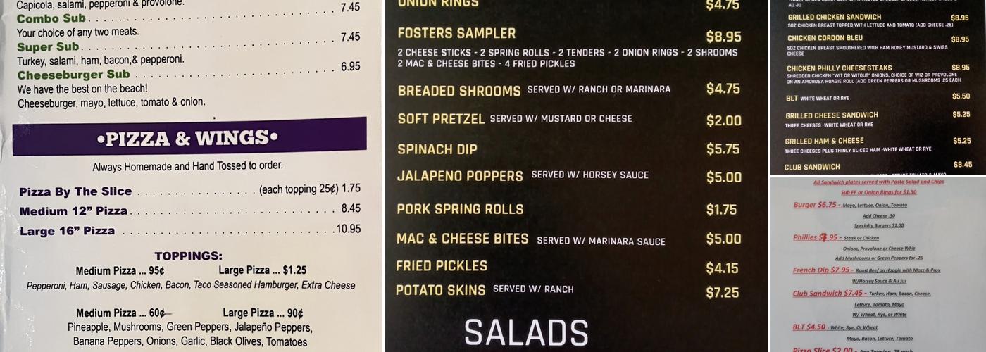 Foster's Cafe & Bar Menu