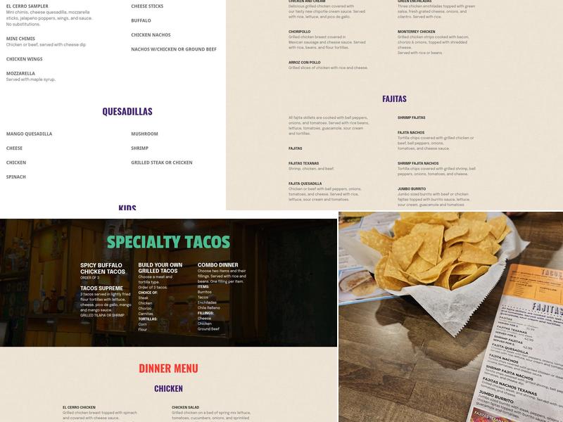 El Cerro Mexican Bar & Grill Menu