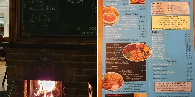 Penrhiwgaled Arms Menu