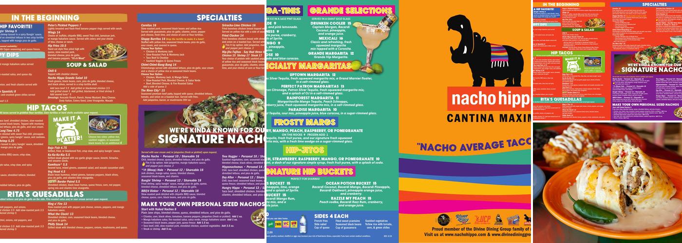 Nacho Hippo Menu