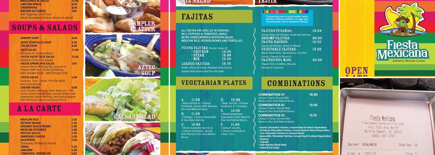 Fiesta Mexicana Menu
