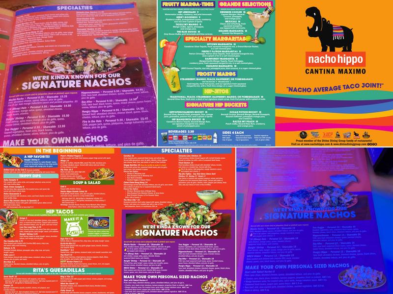 Nacho Hippo Menu