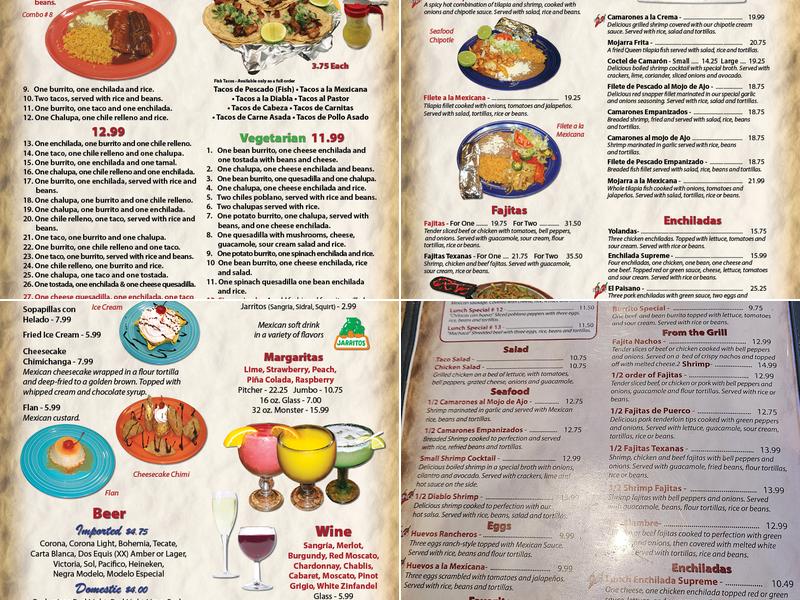 La Hacienda Mexican Restaurant Menu