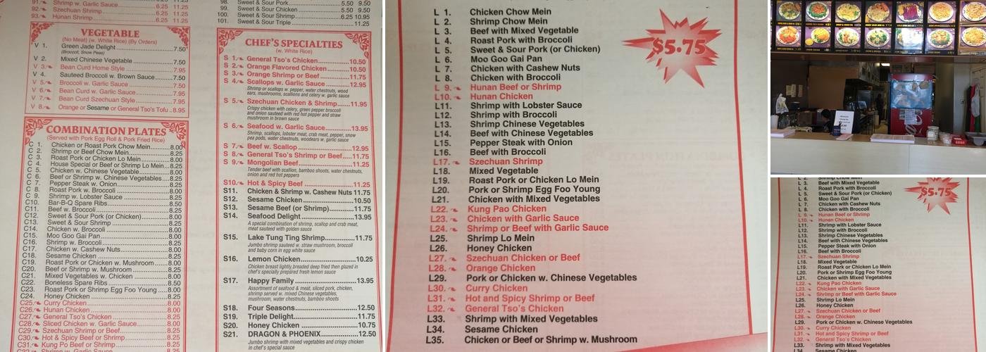 China King Menu
