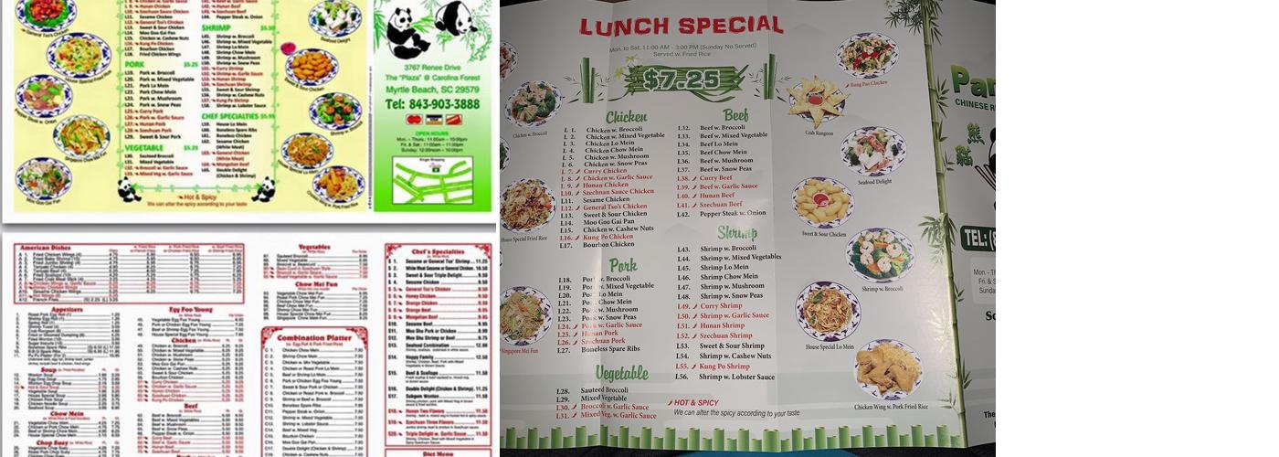 Panda Chinese Restaurant Menu