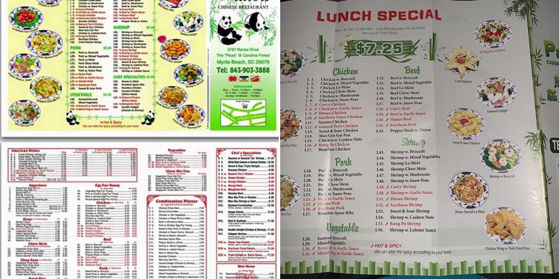 Panda Chinese Restaurant Menu