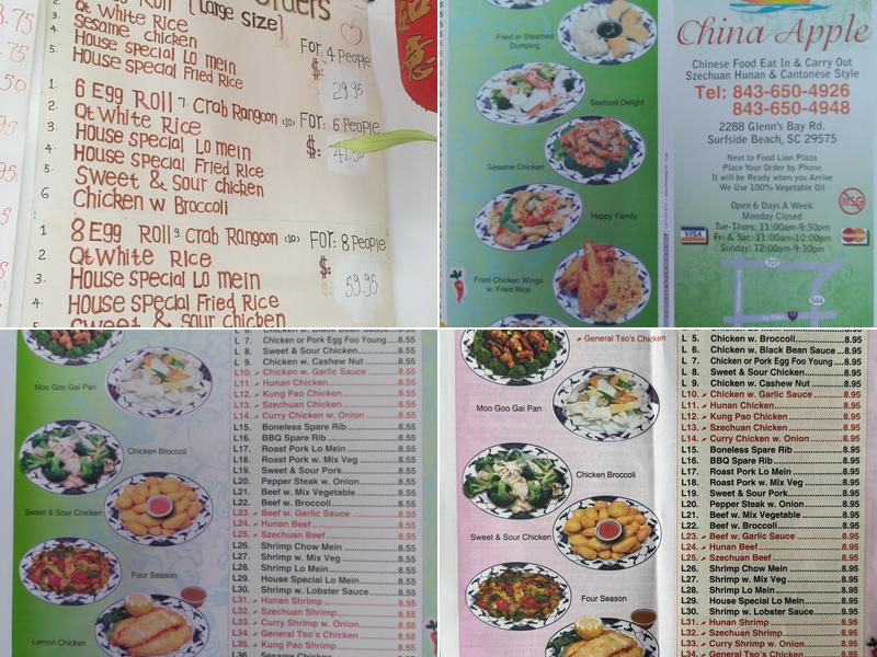 China Apple Menu
