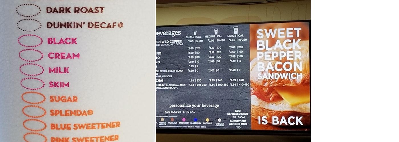 Dunkin' Menu
