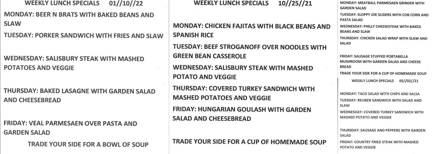 Finish Line Grill Menu