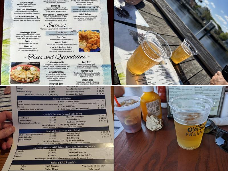 Captain Archie's Menu