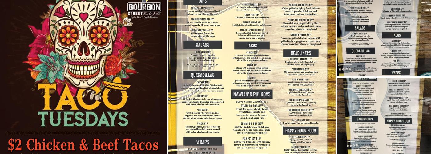 Bourbon Street Bar & Grille Menu