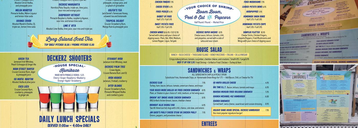 Deckerz Menu