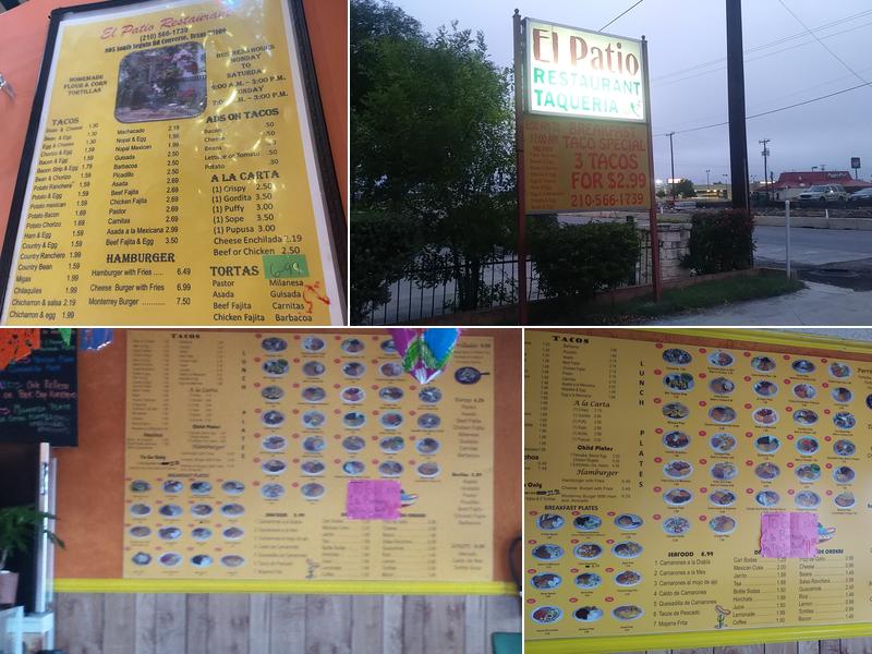 El Patio Taqueria Menu