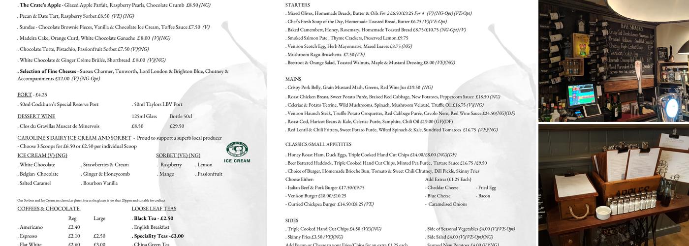 Crate & Apple Pub Menu