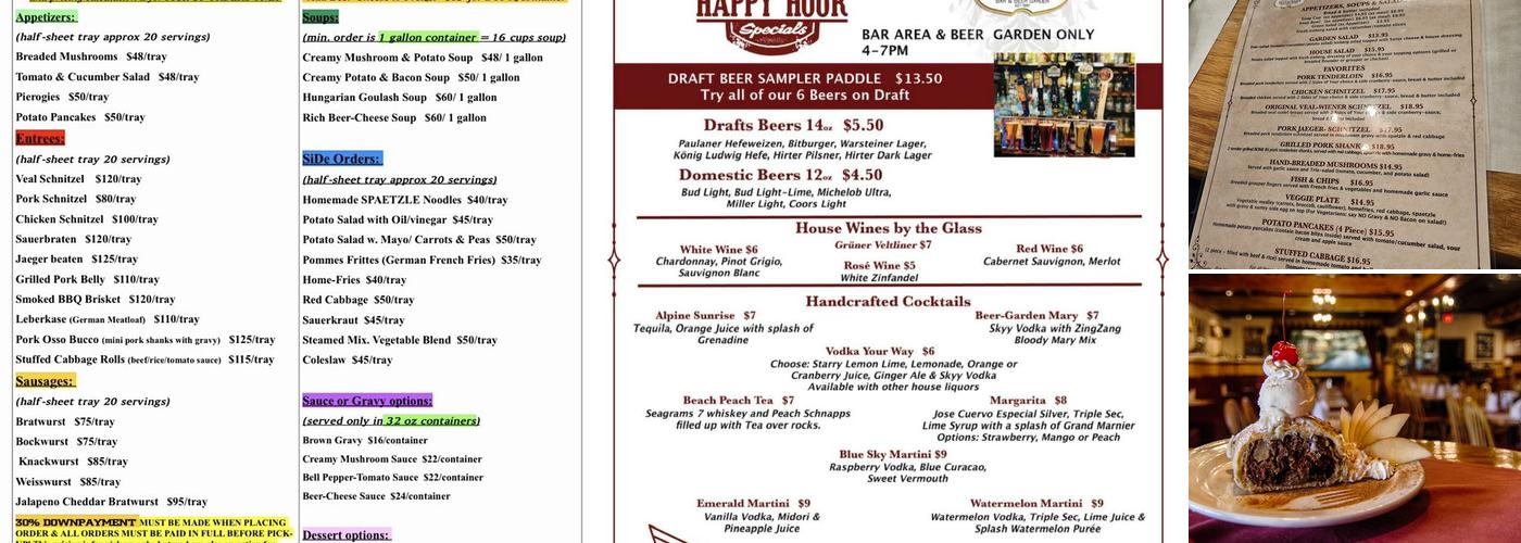 Cafe Old Vienna Menu