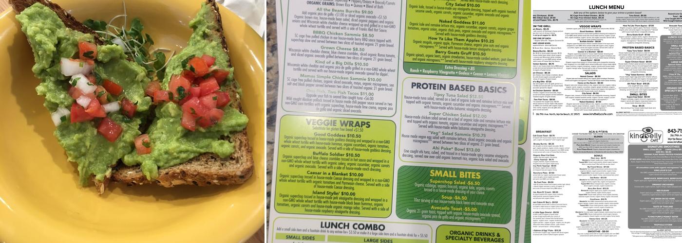 Kindbelly Cafe Menu